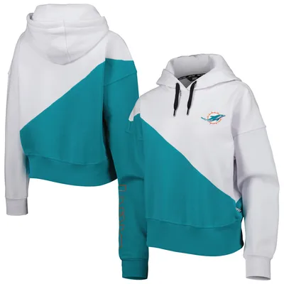Men's Nike Aqua Miami Dolphins Fashion Color Block Pullover Hoodie