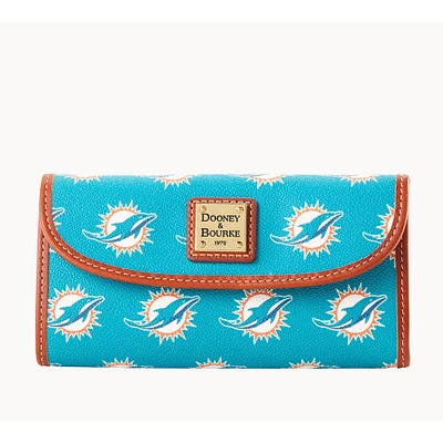 Pochette continentale couleur équipe Dooney & Bourke Miami Dolphins pour femmes