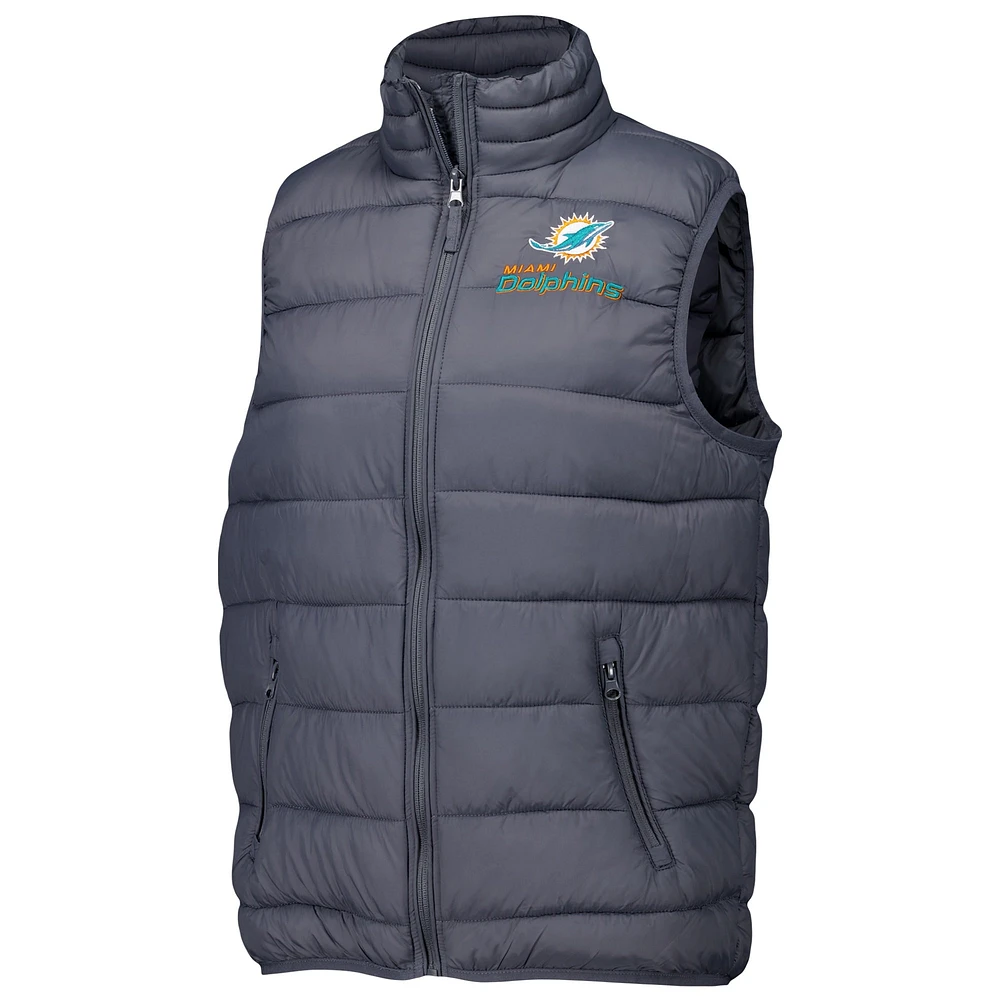 Women's  Dunbrooke Charcoal Miami Dolphins Alberta Full-Zip Vest