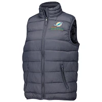 Women's  Dunbrooke Charcoal Miami Dolphins Alberta Full-Zip Vest