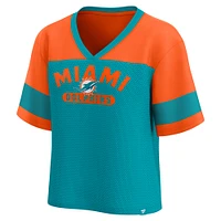 Women's Fanatics  Aqua/Orange Miami Dolphins Homeschool Jersey Poly V-Neck
Fashion Top