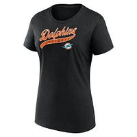 Women's Fanatics Black Miami Dolphins Start to Finish T-Shirt & Shorts Combo Pack