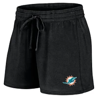 Women's Fanatics Black Miami Dolphins Start to Finish T-Shirt & Shorts Combo Pack