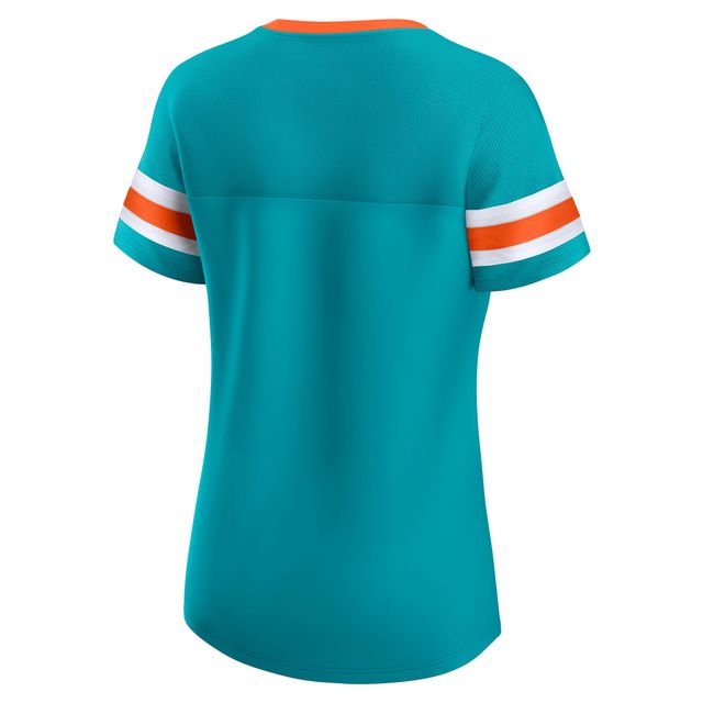 Women's Fanatics Branded Aqua/White Miami Dolphins Ombre Long Sleeve T-Shirt