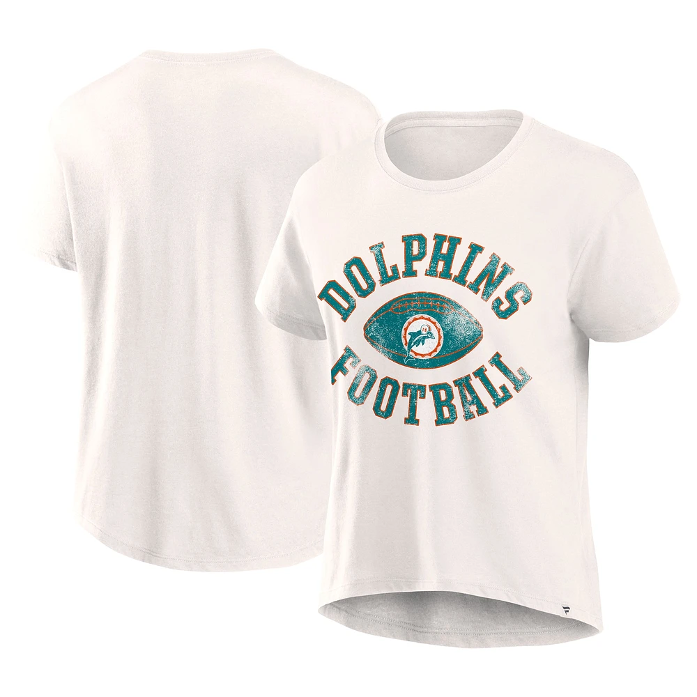 Women's Fanatics Cream Miami Dolphins Football Home Fashion T-Shirt