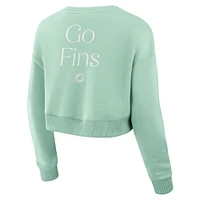 Sweat-shirt court Fanatics Mint Miami Dolphins Studio pour femme