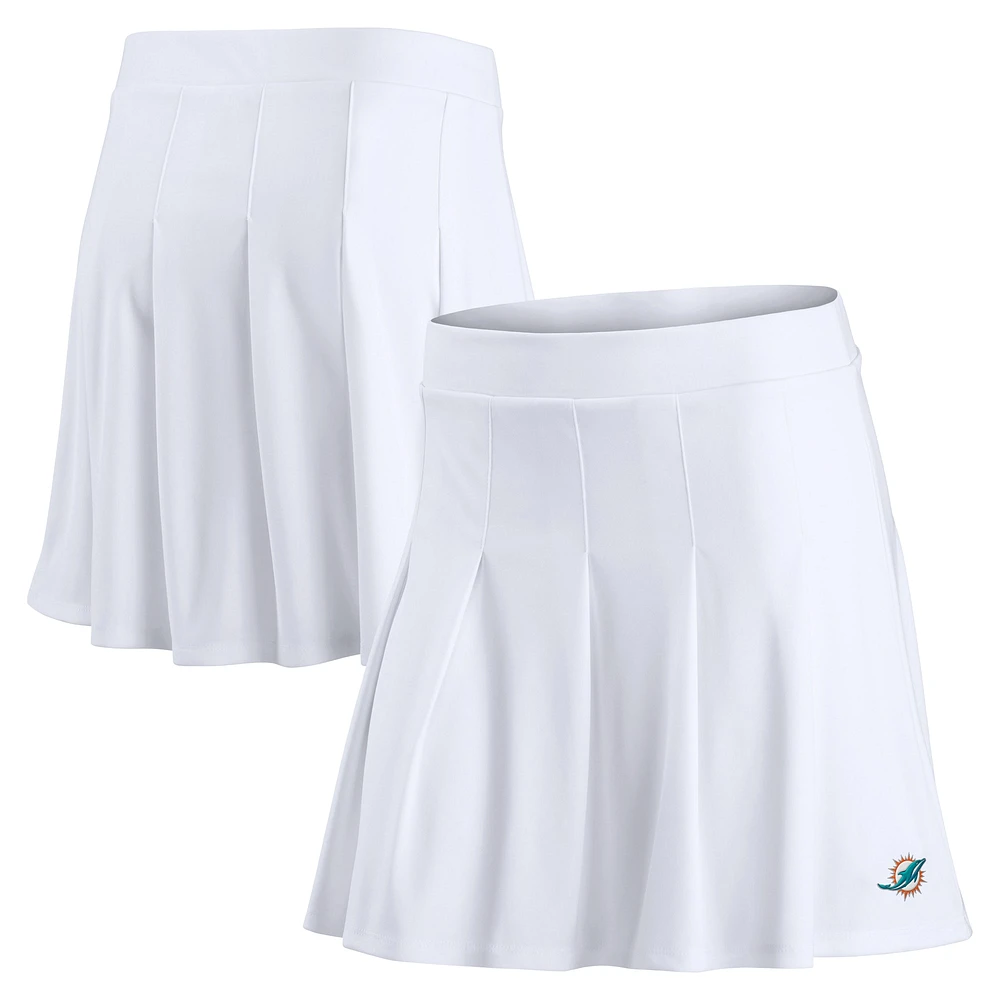 Jupe-short de tennis Fanatics blanche pour femme avec logo principal des Miami Dolphins