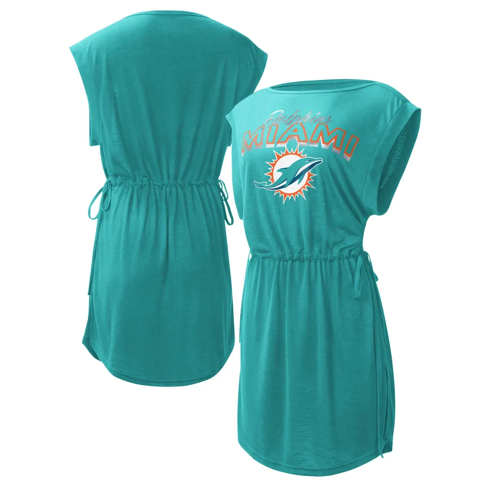 Lids Miami Dolphins G-III 4Her by Carl Banks Women's G.O.A.T. Swimsuit  Cover-Up - Aqua