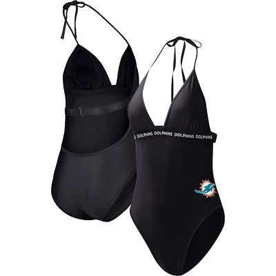 Maillot de bain une pièce pour femme G-III 4Her by Carl Banks noir Miami Dolphins Full Count