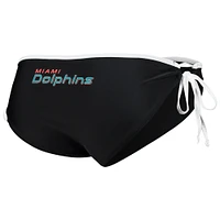 Women's G-III 4Her by Carl Banks Black Miami Dolphins Perfect Match Bikini Bottom