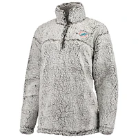 Women's G-III 4Her by Carl Banks Gray Miami Dolphins Sherpa Quarter-Zip Pullover Jacket