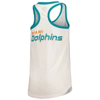 Women's G-III 4Her by Carl Banks White Miami Dolphins Tater Racerback Tank Top