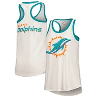 Women's G-III 4Her by Carl Banks White Miami Dolphins Tater Racerback Tank Top