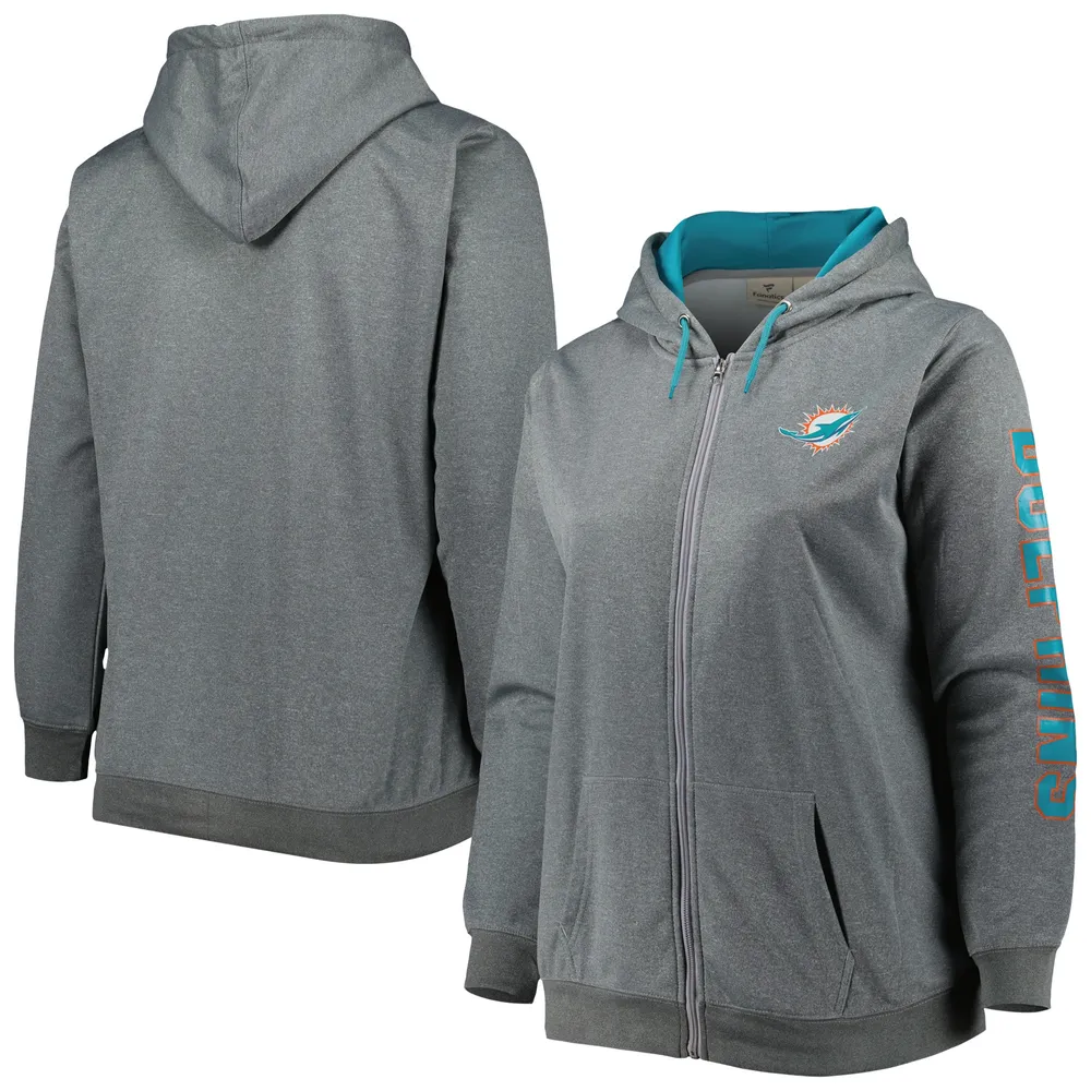 Lids Miami Dolphins Women's Plus Fleece Full-Zip Hoodie Jacket