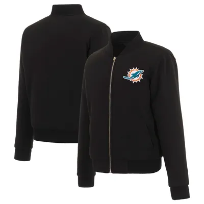 Miami Dolphins JH Design Women's Reversible Fleece Full-Zip Jacket - Black