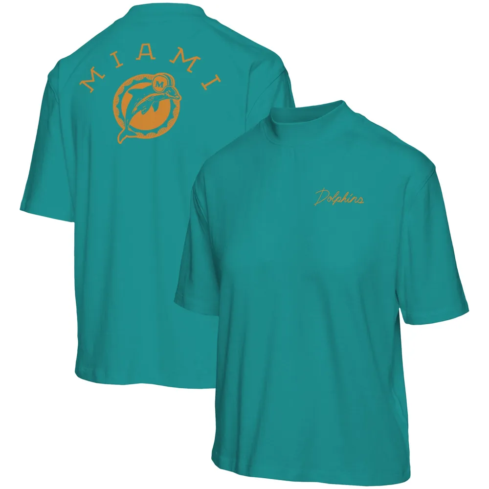 Men's Junk Food Aqua Miami Dolphins Ringer Long Sleeve T-Shirt