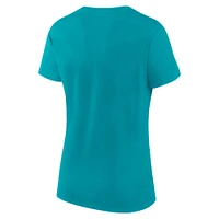 T-shirt Lean pour femme avec logo athlétique Aqua Miami Dolphins