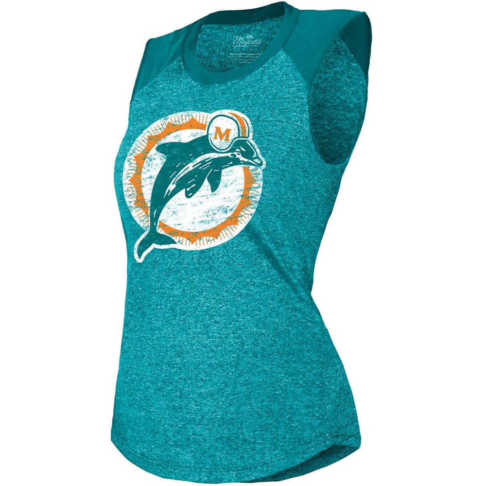 Men's Nike Aqua Miami Dolphins Tri-Blend Tank Top