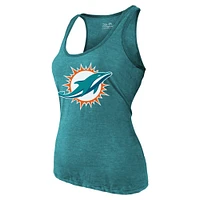 Débardeur tri-mélange Majestic Threads Tyreek Hill Aqua Miami Dolphins pour femmes