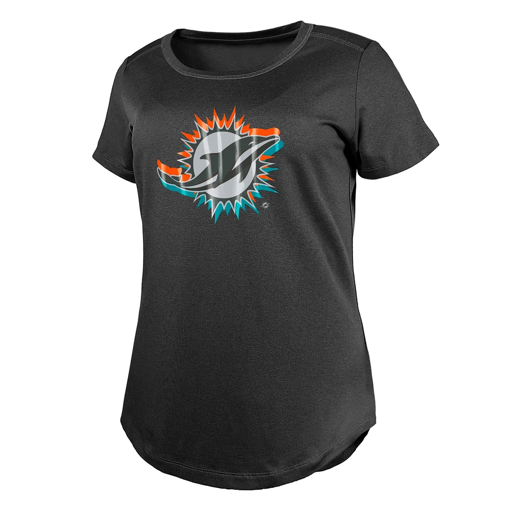 T-shirt New Era Charcoal Miami Dolphins 2024 NFL Draft pour femme