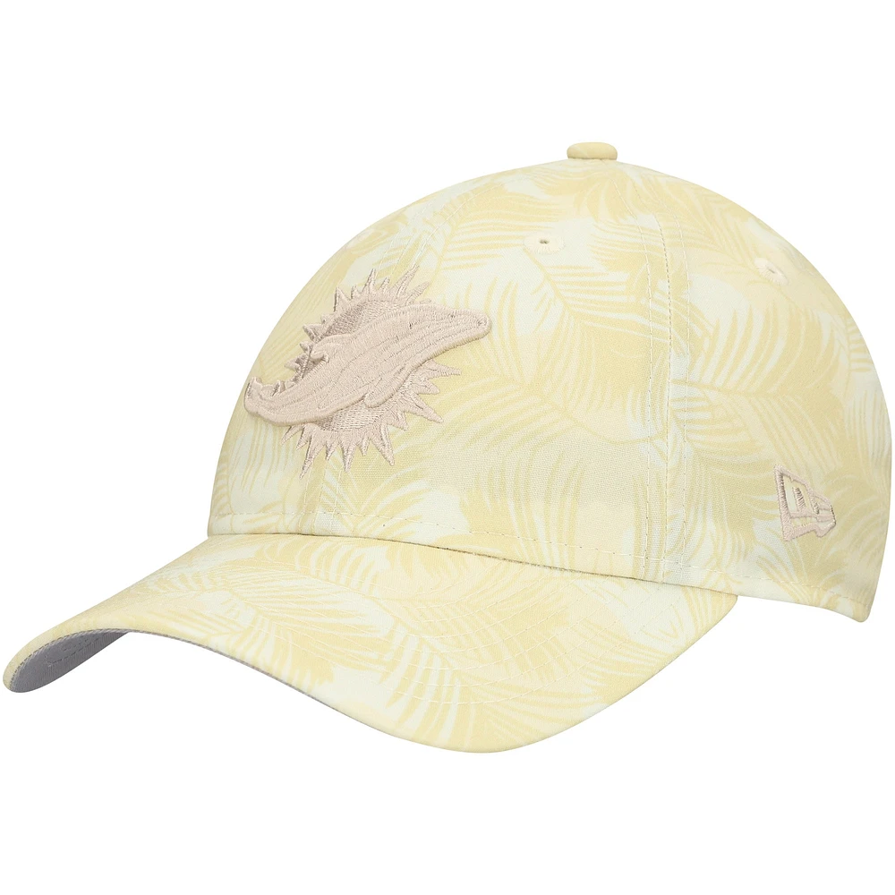 Women's New Era Cream Miami Dolphins Frond 9TWENTY Adjustable Hat