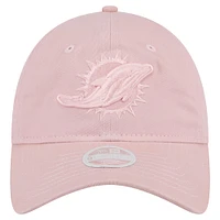 Casquette ajustable Main 9TWENTY rose clair des Miami Dolphins de New Era pour femme