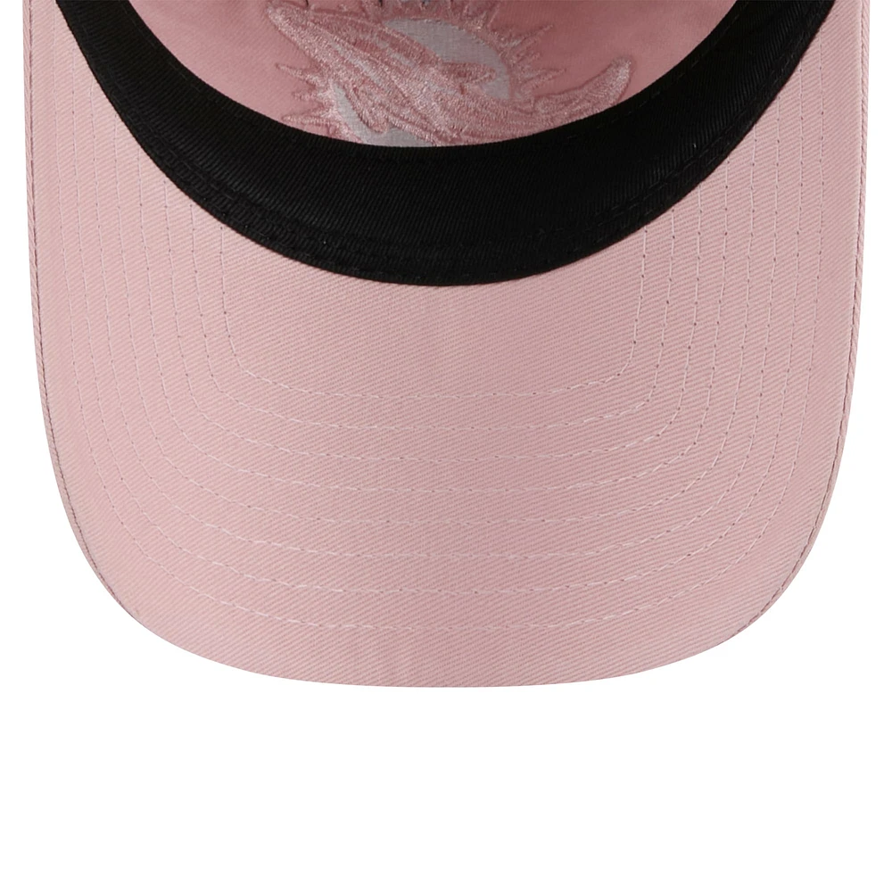 Casquette ajustable Main 9TWENTY rose clair des Miami Dolphins de New Era pour femme