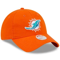 Casquette réglable orange Miami Dolphins Main Core Classic 2.0 9TWENTY New Era pour femme