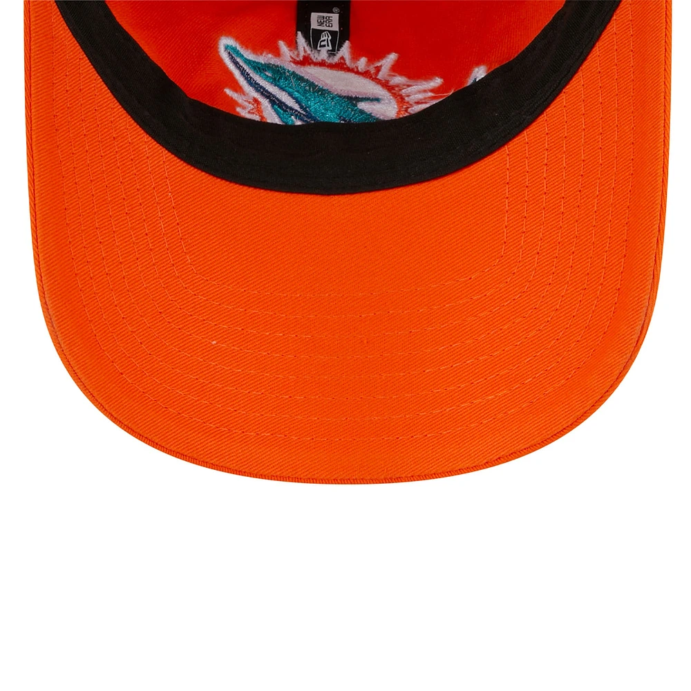 Casquette réglable orange Miami Dolphins Main Core Classic 2.0 9TWENTY New Era pour femme