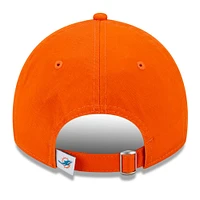 Casquette ajustable Main Core Classic 2.0 9TWENTY orange New Era pour femme des Miami Dolphins