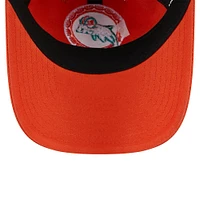 Casquette ajustable New Era Orange Miami Dolphins Throwback Main Core Classic 2.0 9TWENTY pour femme