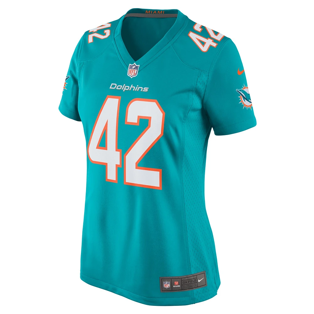 Maillot de match Nike Alexander Johnson Aqua pour femmes des Dolphins Miami