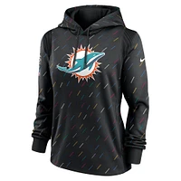 Women's Nike Anthracite Miami Dolphins NFL Crucial Catch Therma Pullover Hoodie