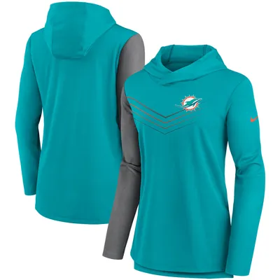 Philadelphia Eagles Nike Sideline Impact Long Sleeve Performance Hoodie  T-Shirt - Midnight Green