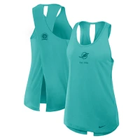 Débardeur Nike Aqua Miami Dolphins Glory Crisscross Performance pour femme