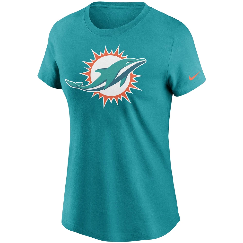 Women's Nike Aqua Miami Dolphins Logo Essential T-Shirt
