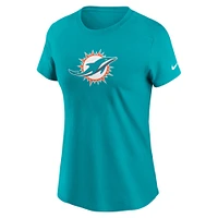 Women's Nike Aqua Miami Dolphins Primary Logo T-Shirt