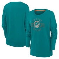 Women's Nike Aqua Miami Dolphins Rewind Playback Icon Performance Pullover Sweatshirt