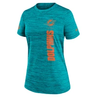 T-shirt Nike Aqua Miami Dolphins Velocity Performance pour femme