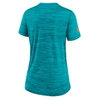 T-shirt Nike Aqua Miami Dolphins Velocity Performance pour femme