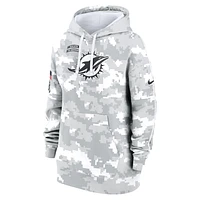 Women's Nike Arctic Camo Miami Dolphins 2024 Salute To Service Club Fleece Oversized Pullover Hoodie