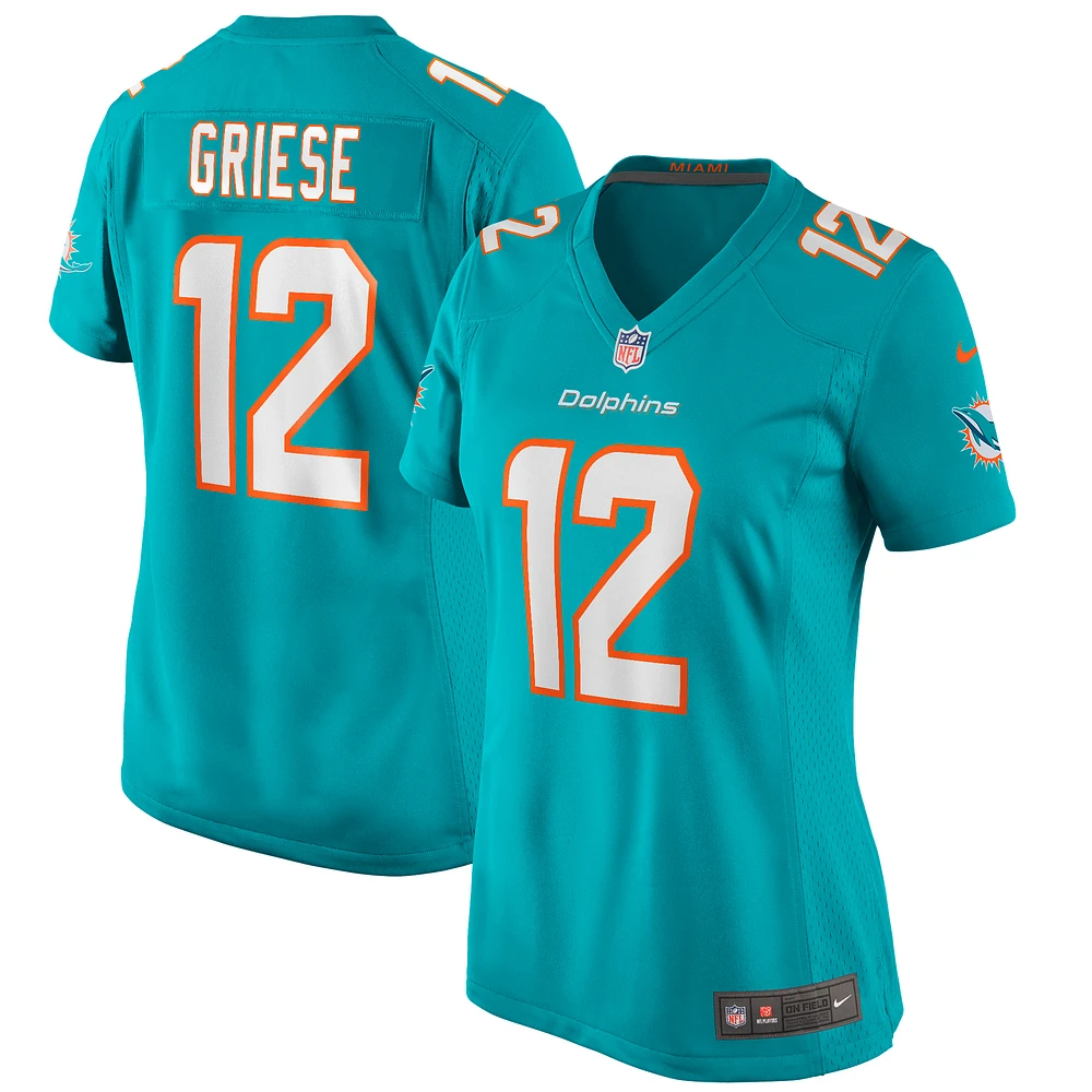 Maillot de joueur retraité Nike Bob Griese Aqua Miami Dolphins Game pour femme