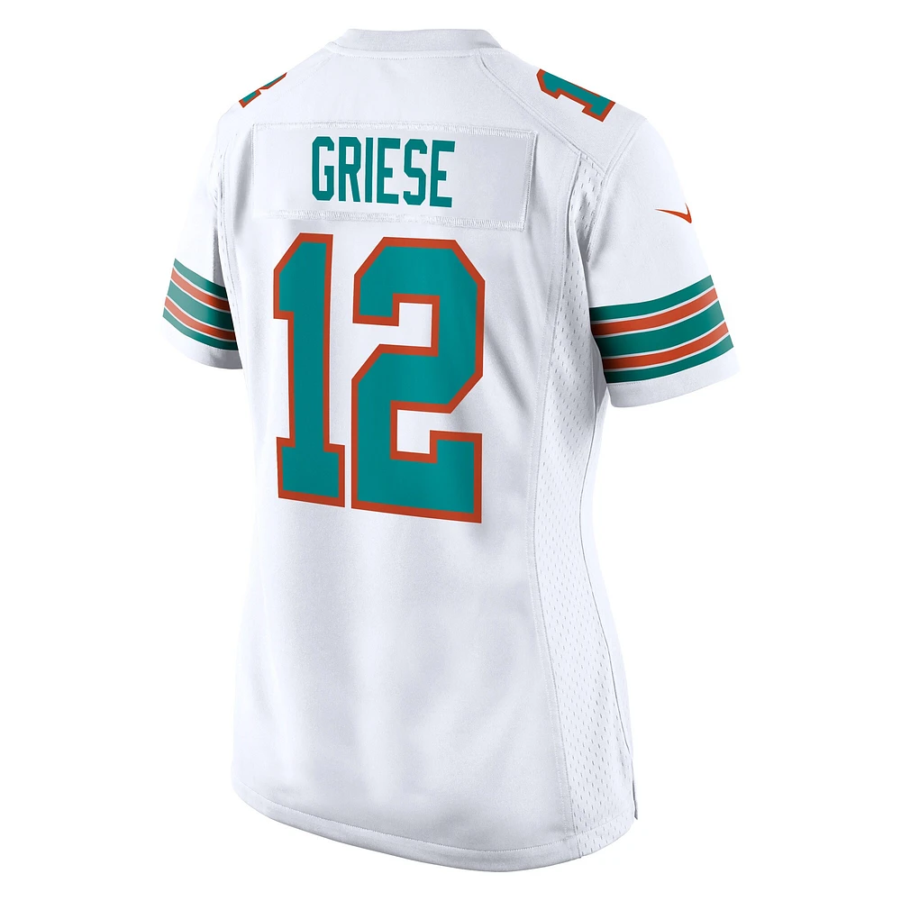 Maillot de joueur retraité Nike Bob Griese pour femme, blanc, Miami Dolphins