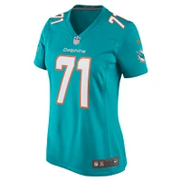 Maillot de joueur Nike Brandon Shell Aqua Miami Dolphins pour femme