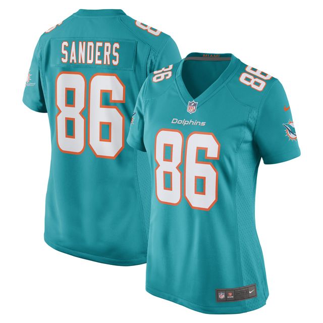 Maillot de joueur jeu Nike Braylon Sanders Aqua Miami Dolphins pour femme