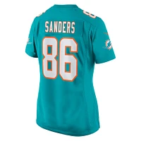 Maillot de joueur jeu Nike Braylon Sanders Aqua Miami Dolphins pour femme