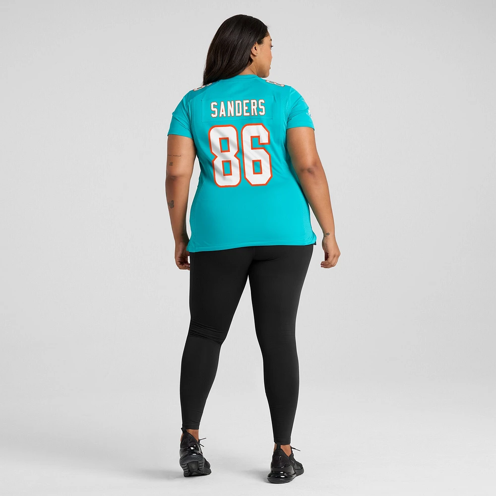 Maillot de joueur jeu Nike Braylon Sanders Aqua Miami Dolphins pour femme