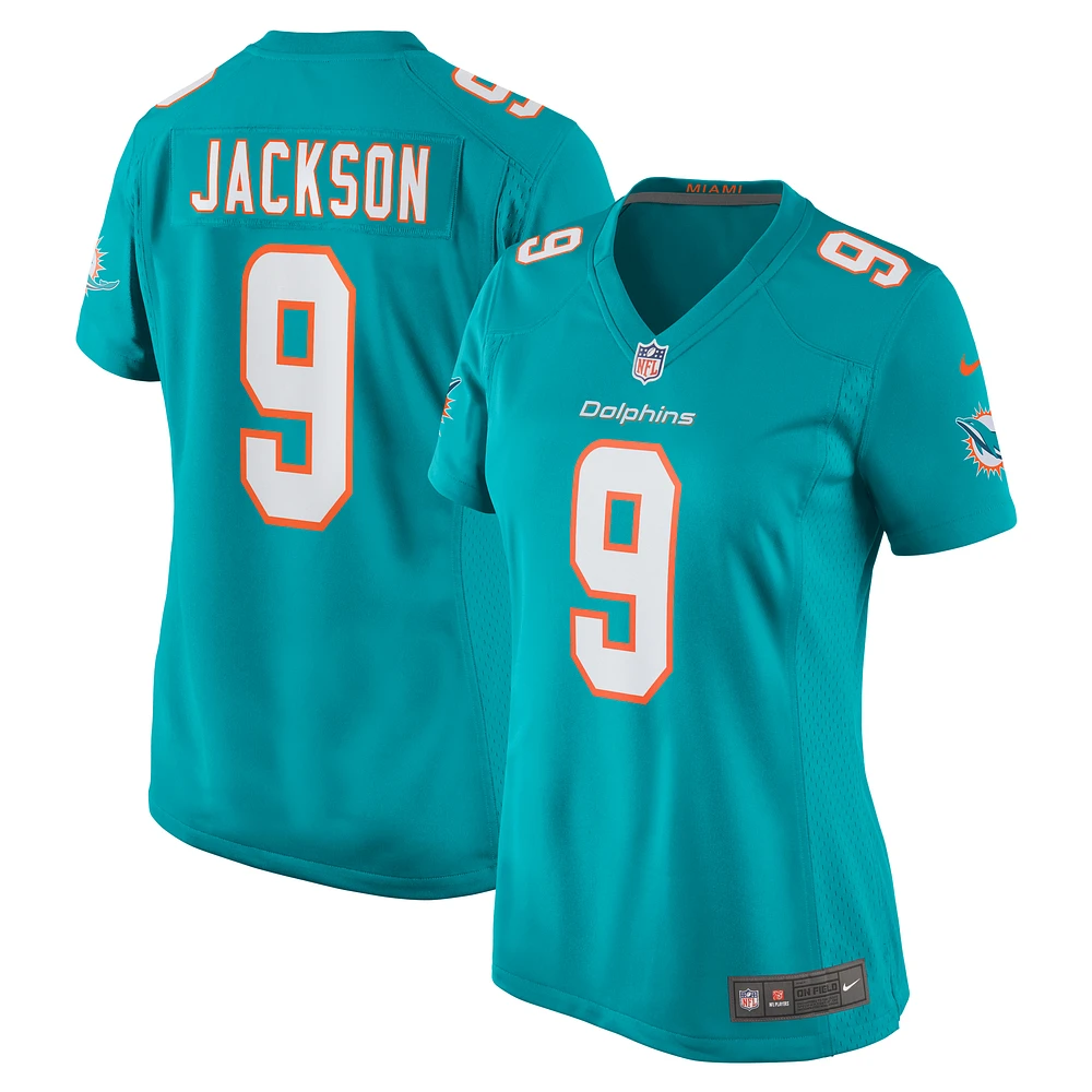 Nike Calvin Jackson Aqua Miami Dolphins Maillot de joueur match à domicile pour femme