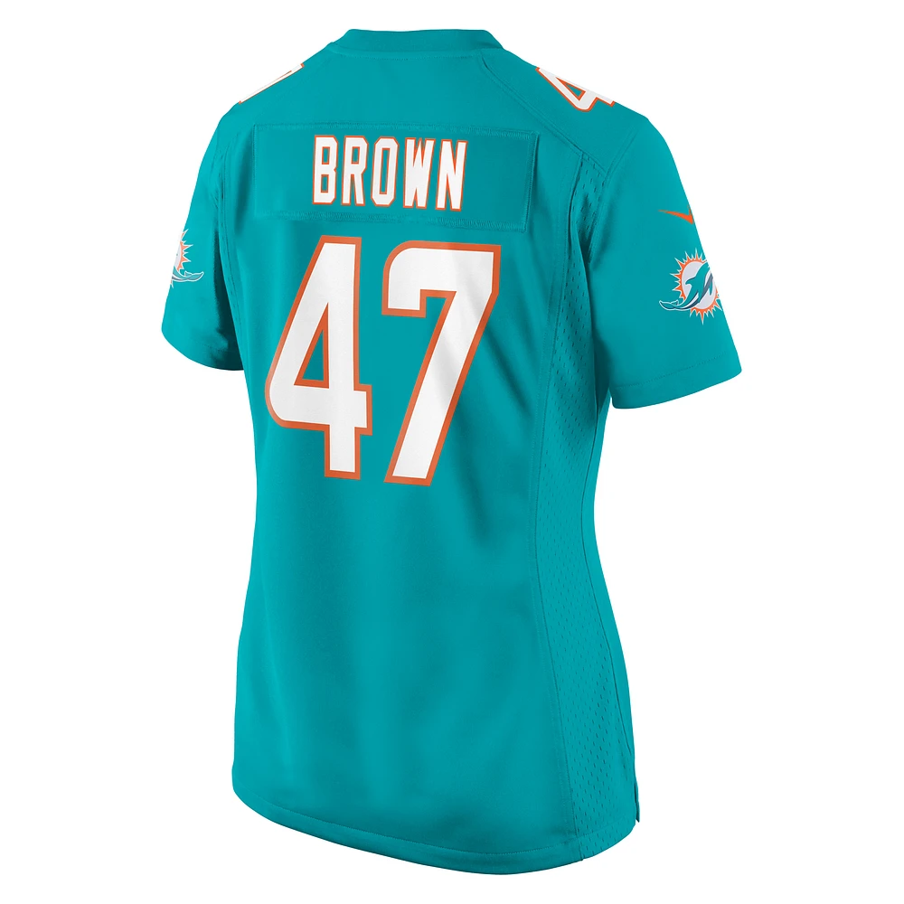 Women's Nike Cam Brown  Aqua Miami Dolphins Game Jersey