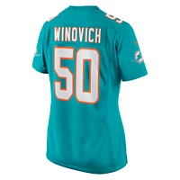 Maillot de match l'équipe Nike Chase Winovich Aqua des Dolphins Miami pour femme